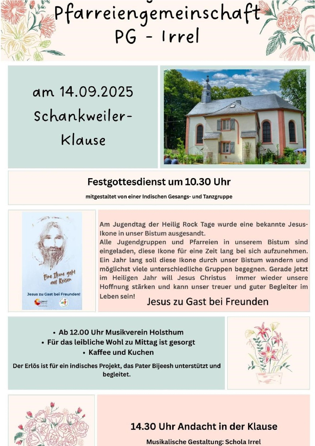 Plakat Pfarreienfest auf der Klause